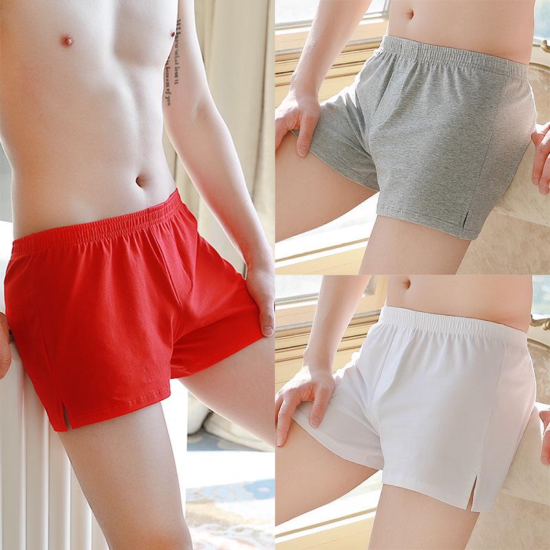 Men's Pure Cotton Mid-Waist Boxer Briefs - Loose A-line Plus Size Shorts