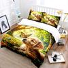 Butterfly and Dog In Sunny Forest Print Bedding Set 1 Duvet Cover 2 Pillowcases for Adult and Children Luxury Gift Full Size