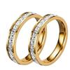 Stainless Steel Ring with Star-Inlaid Diamonds, Fade-Resistant, Titanium Finish