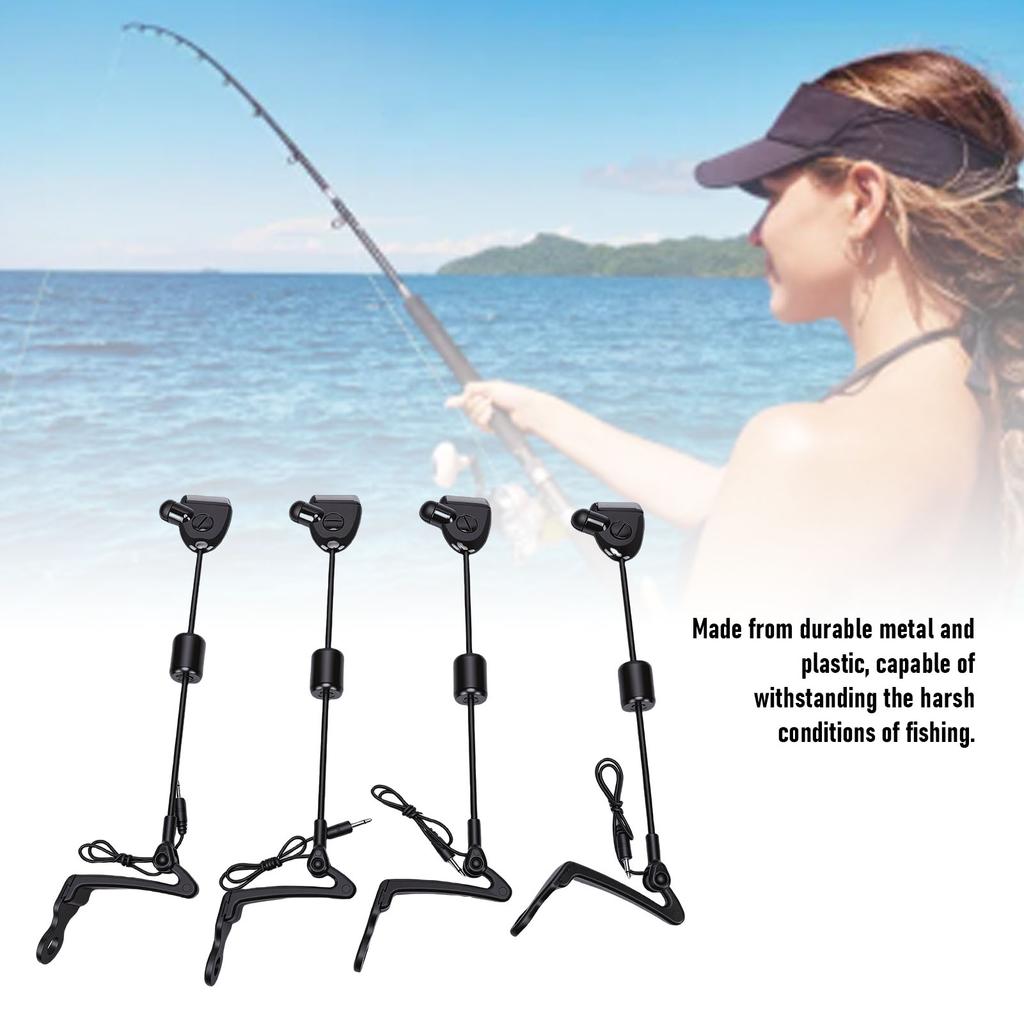 4 Pcs Fishing Bite Alarm Indicators Universal Carp Fishing LED Illuminated Bite Indicator for Outdoor