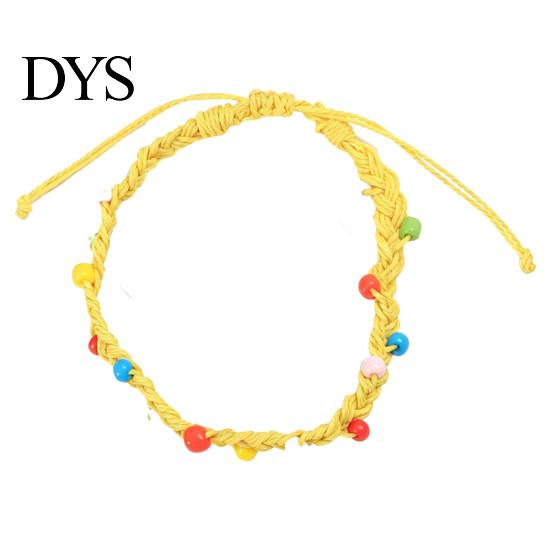 Colorful Summer Beach Accessories Handmade Braided Bracelet for Women, Bohemian Woven Wrist Rope Wristbands with Rice Beads, Adjustable Knot