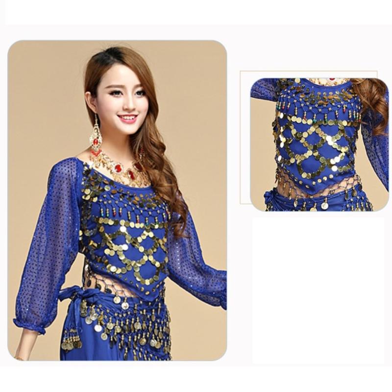 Women Belly Dance Costume Belly Dance Outfits Belly Dance Coins Tops Belly Dancing Crop Top for Halloween Party Stage