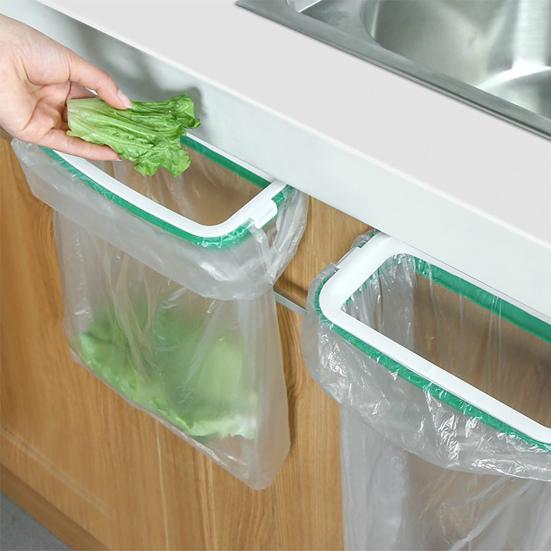 Colgador de Bolsa de Basura Conveniente Ahorro de Espacio Almacenamiento Colgante de Plástico Soporte para Bolsa de Basura para Cocina