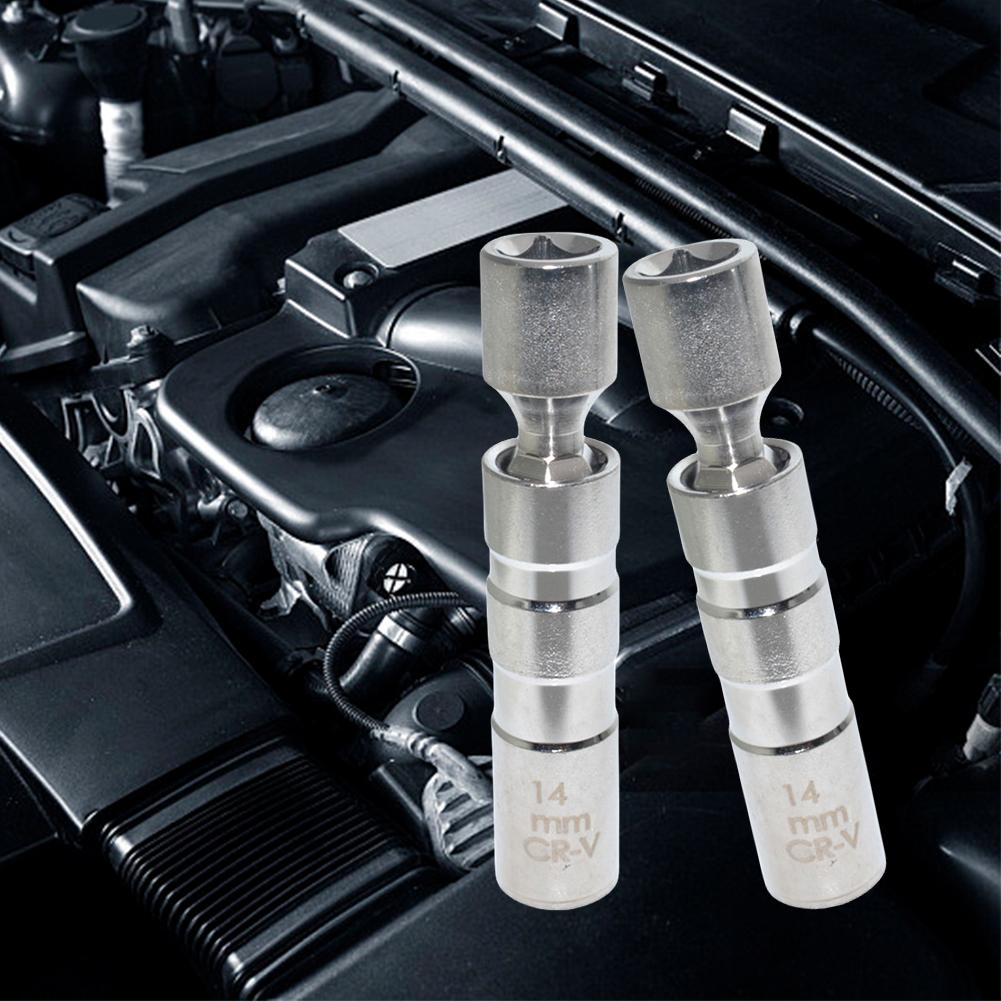 14mm 16mm Universal Joint with Magnetic Flexible Socket 12-Point 3/8inch Drive Magnetic Spark Plug Socket Auto Repair Tools