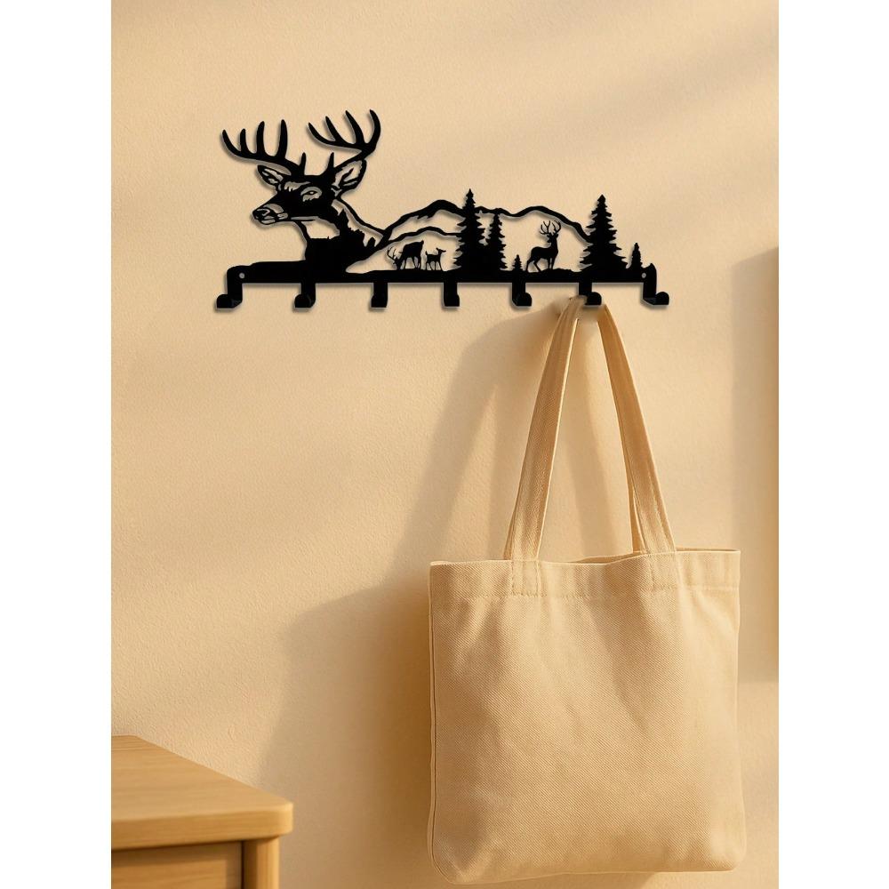 Vintage Deer Key Holder Rustic Woodland Wall Organizer Hook Home Decor Gift