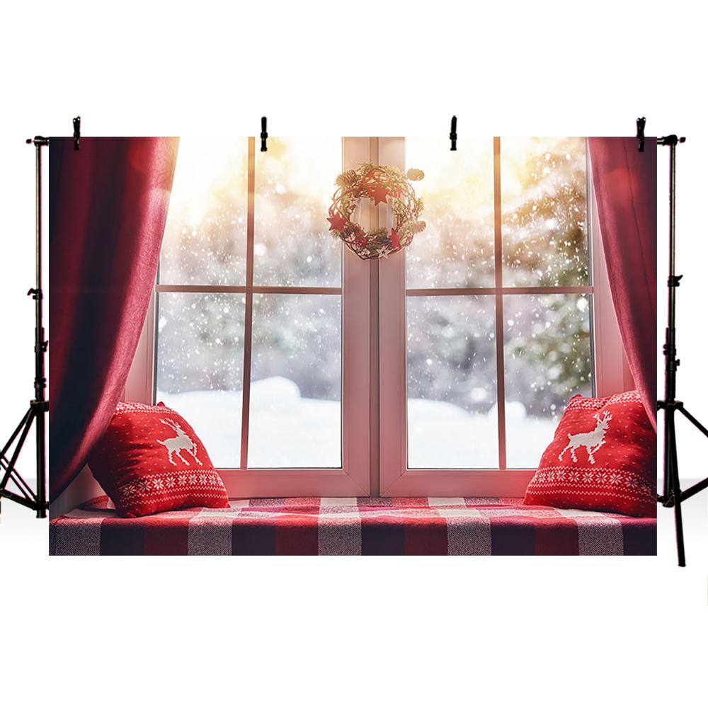 window winter backdrop for photography christmas photo booth background family party decoration poster portrait dessart Table