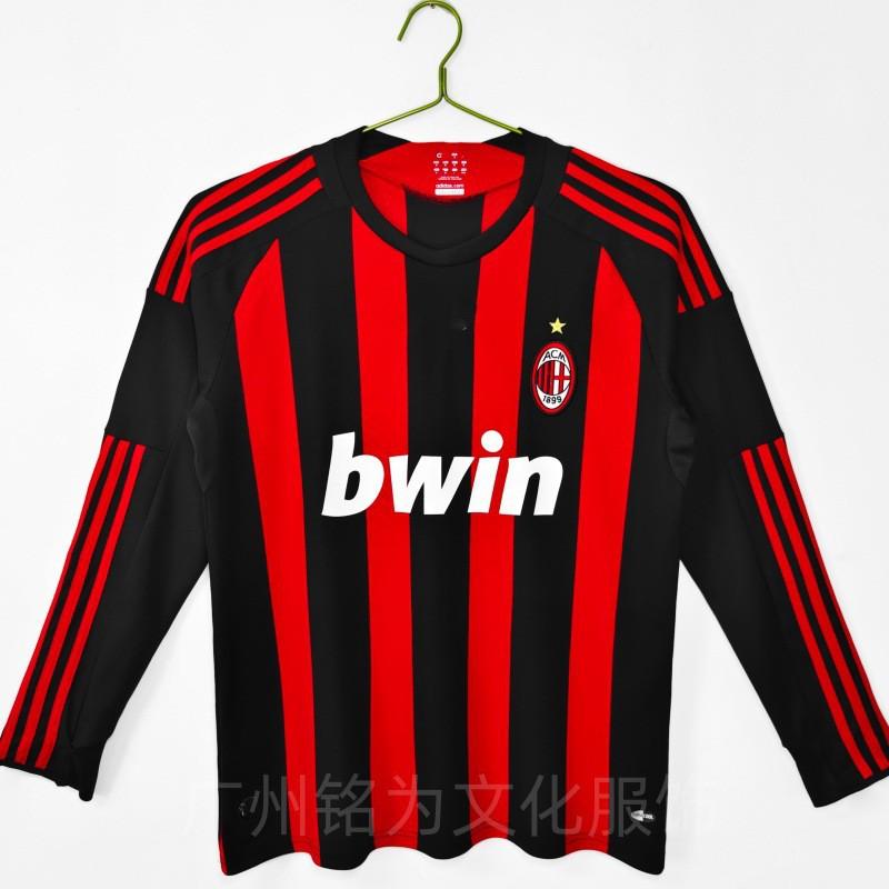 Mens Long Sleeve Retro Football Jersey Vintage Team Sportswear Soccer Fans
