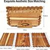 Wooden Cutting Board Set With Wavy Edge Storage Stand 3-Piece Kitchen Prep Bread Cheese Deli Home Use