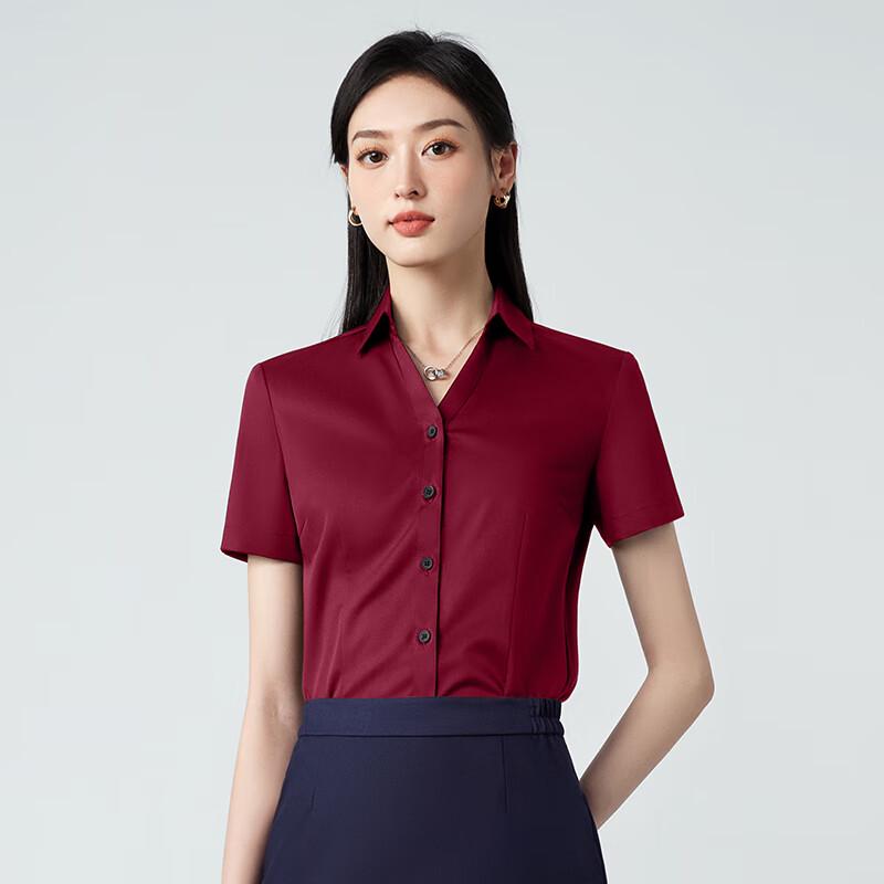 Trueman Women s V-Neck Short Sleeve Blouse 3XL