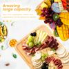 Bamboo Cheese Platter with Transparent Lid Biscuit Snacks Fruit Serving Tray Divided Charcuterie Board for Party Camping Picnic