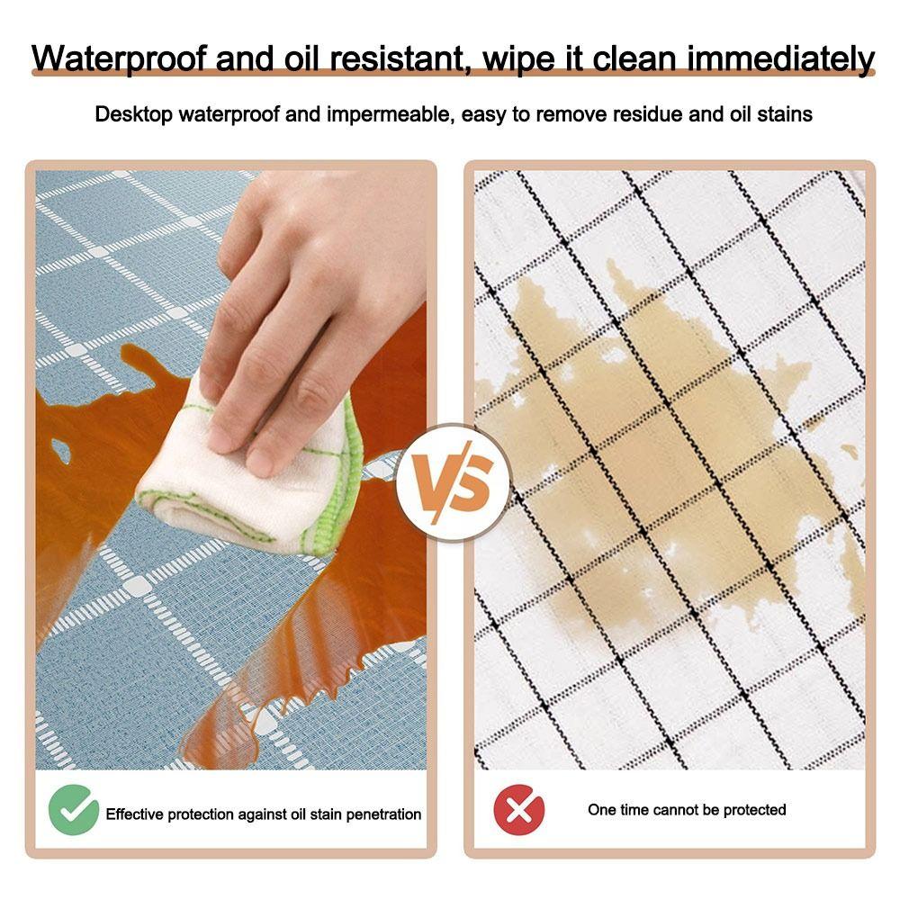 Durable 90x140cm Tablecloth Waterproof Oilproof Dining Table Colth Antifouling Rectangula Picnic Mat
