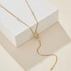 Fashion Necklace for Women Gold Color Layered CZ Y-Shaped Pendant Drop Dangle Necklaces for Mom Teen Girls Jewelry Gift