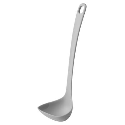 Marna Easy-Scooping Ladle, Medium (Clam ShapeGently Fits Curves), Silicone Ladle, Kitchen Utensil, Gray, K800GY