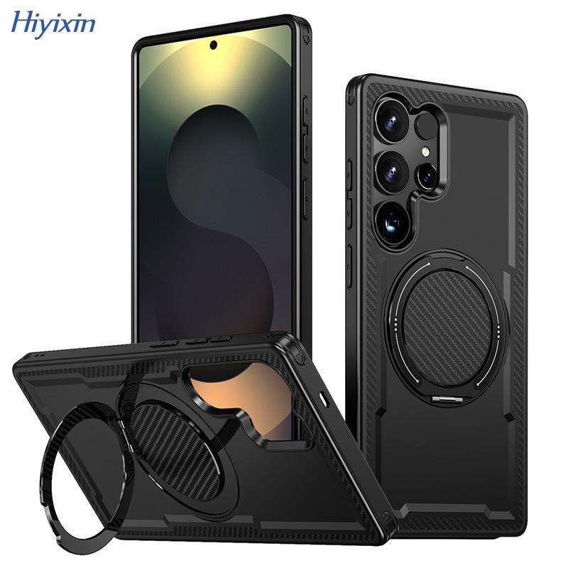 Applicable To Samsung S25 Edge Magnetic Mobile Phone Case A36 Rotary Bracket Case S26 Ultra Anti-drop Protective Case