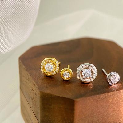 Small Asymmetrical Round Gentle Wind Earrings for Women