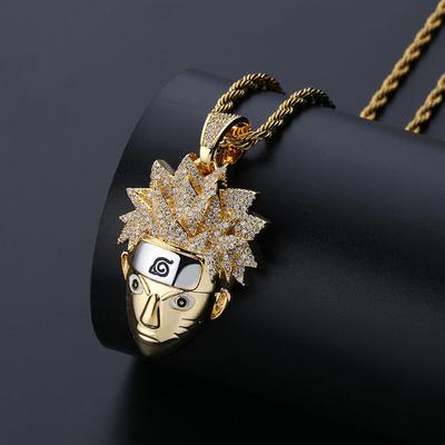 European and American Hot Selling Naruto Naruto Pendant Anime Peripheral Copper Inlaid Zircon Trendy Necklace Pendant