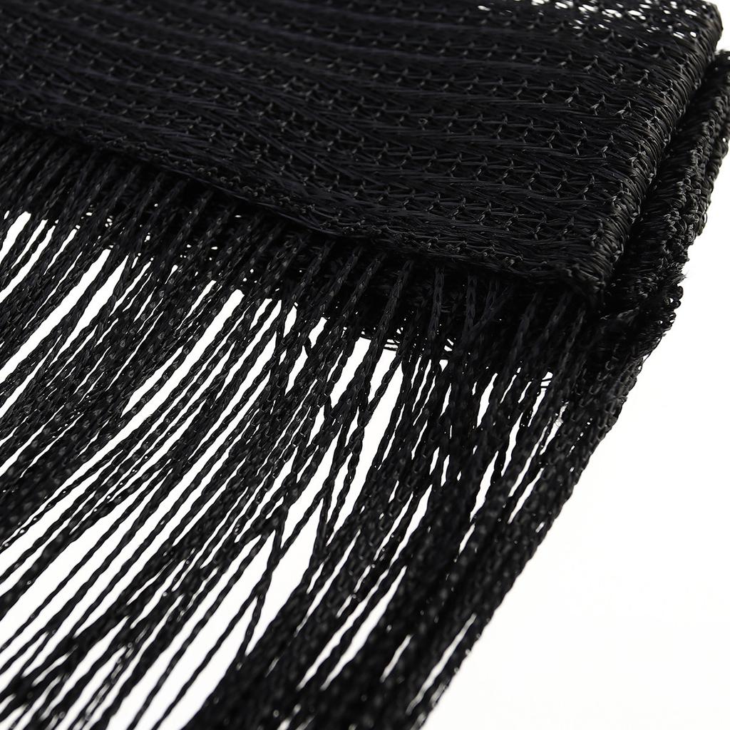 Rod Type Black Tassel Curtain Polyester String Thread Curtain for Window Door Room Divider Party Decoration