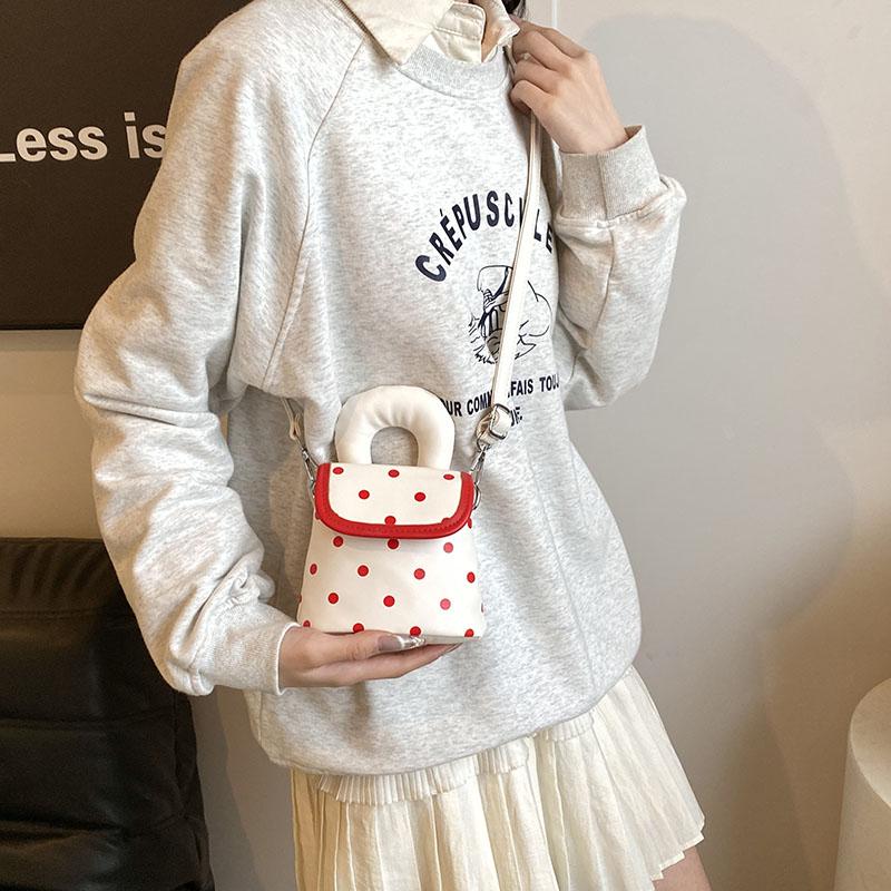 Mini bag Wave Point bucket bag  new fashion popular handbag women's bag PU material feel excellent lovely design