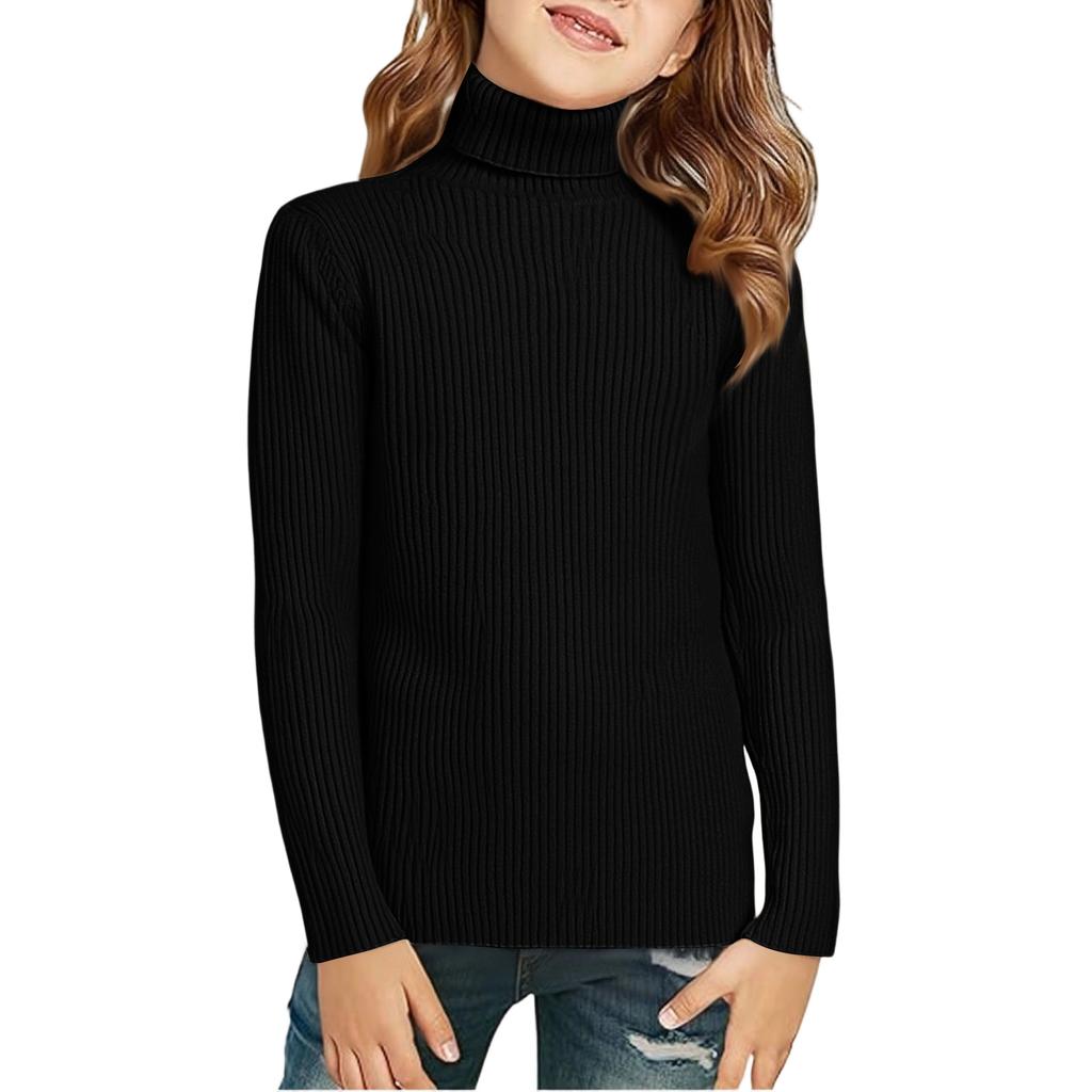 Children's Fashionable Casual Fleece Turtleneck Long-sleeved Top