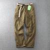 Pantalones de Trabajo XS-6XL Gruesos Impermeables Forro Polar Cargo para Hombre Invierno Outdoor Multibolsillos Rectos Sueltos Monos