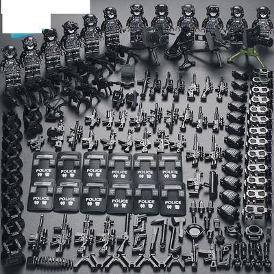 Figuras militares de forças especiais soldados swat fantasma montando blocos de construção blocos de construção policiais à prova de explosão swat fantasma
