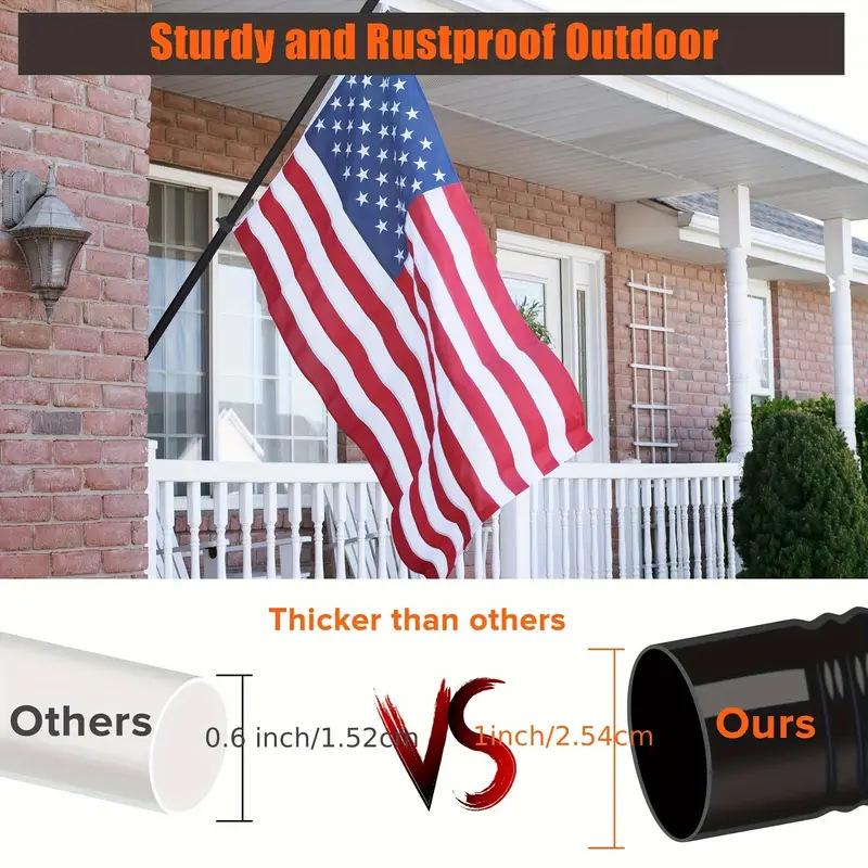 1.8m Rotating Stainless Steel Flagpole, 5-Section, Anti-Tangle, Wall-Mountable, Outdoor Use