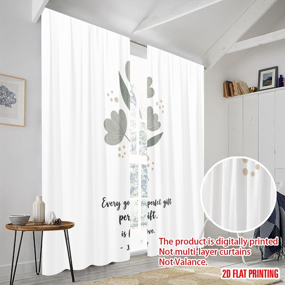 2pcs 2D flat printing Window Drapes Gift From Above 100% Polyester Without Electricity Seasonal Party & Holiday Decor Perfect