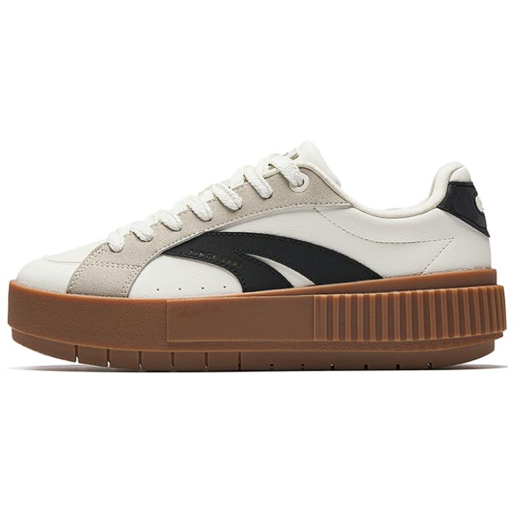 

Anta Comfortable Versatile Low-Top Skate Shoes Women sneaker White Beige Black 122518035-1 36