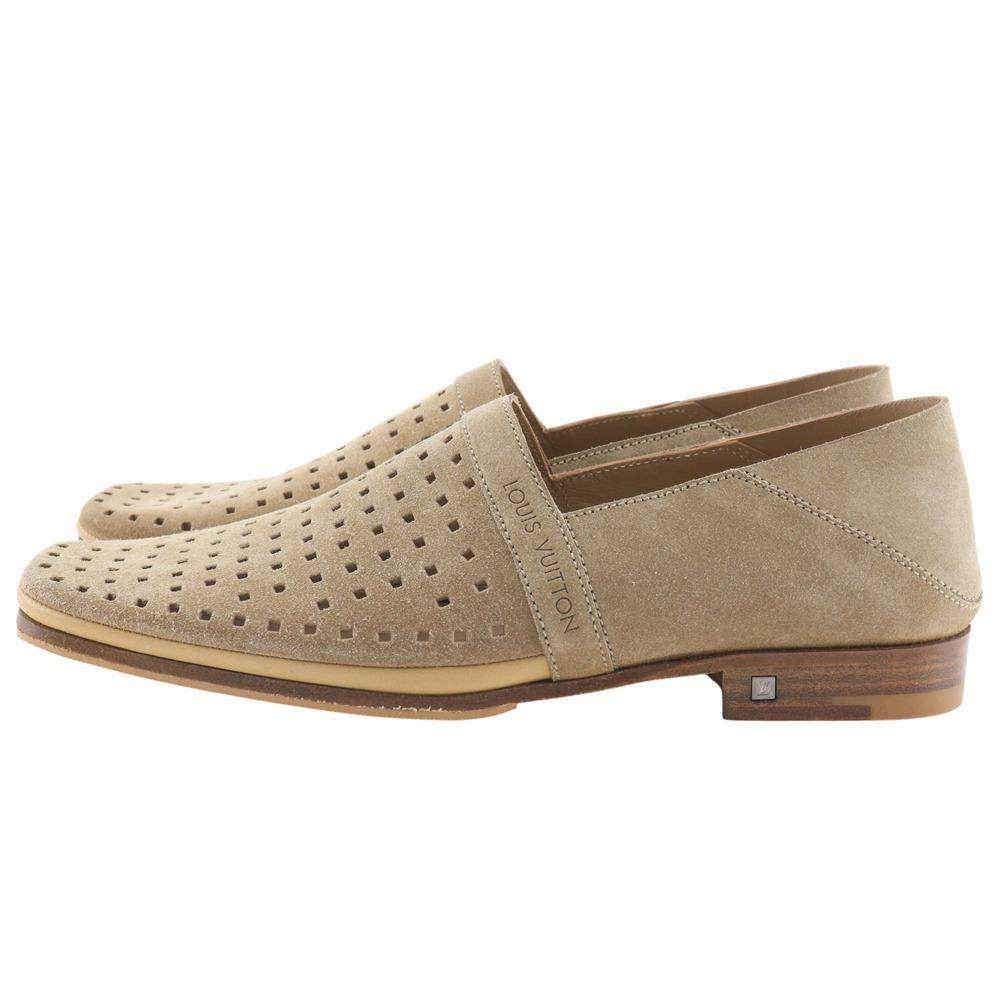LOUIS VUITTON loafers punching beige Suede mens Used