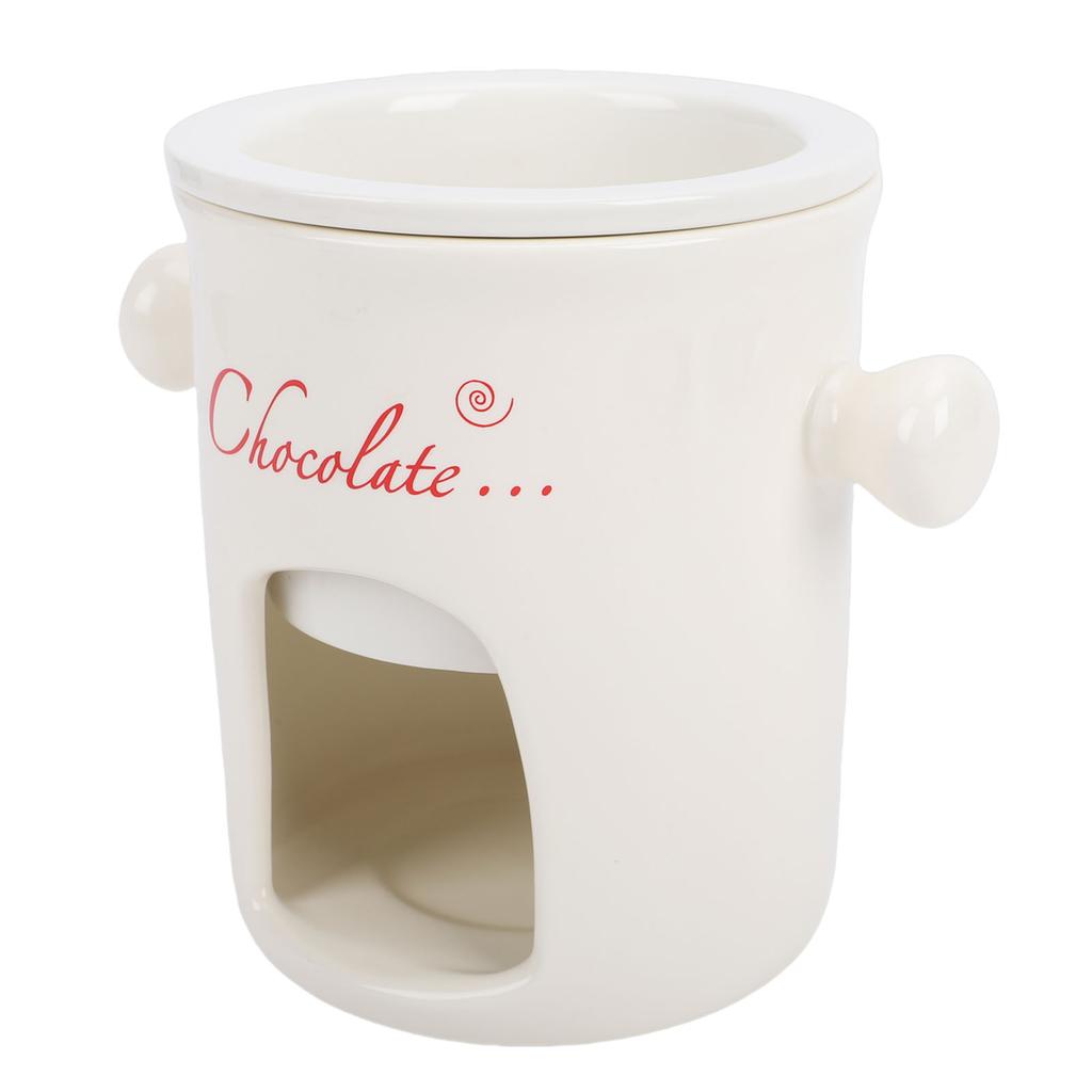 Chocolate Melting Cup Multifunctional Stylish Ceramic Fondue Mug with Fork for Ice Cream Cheese
