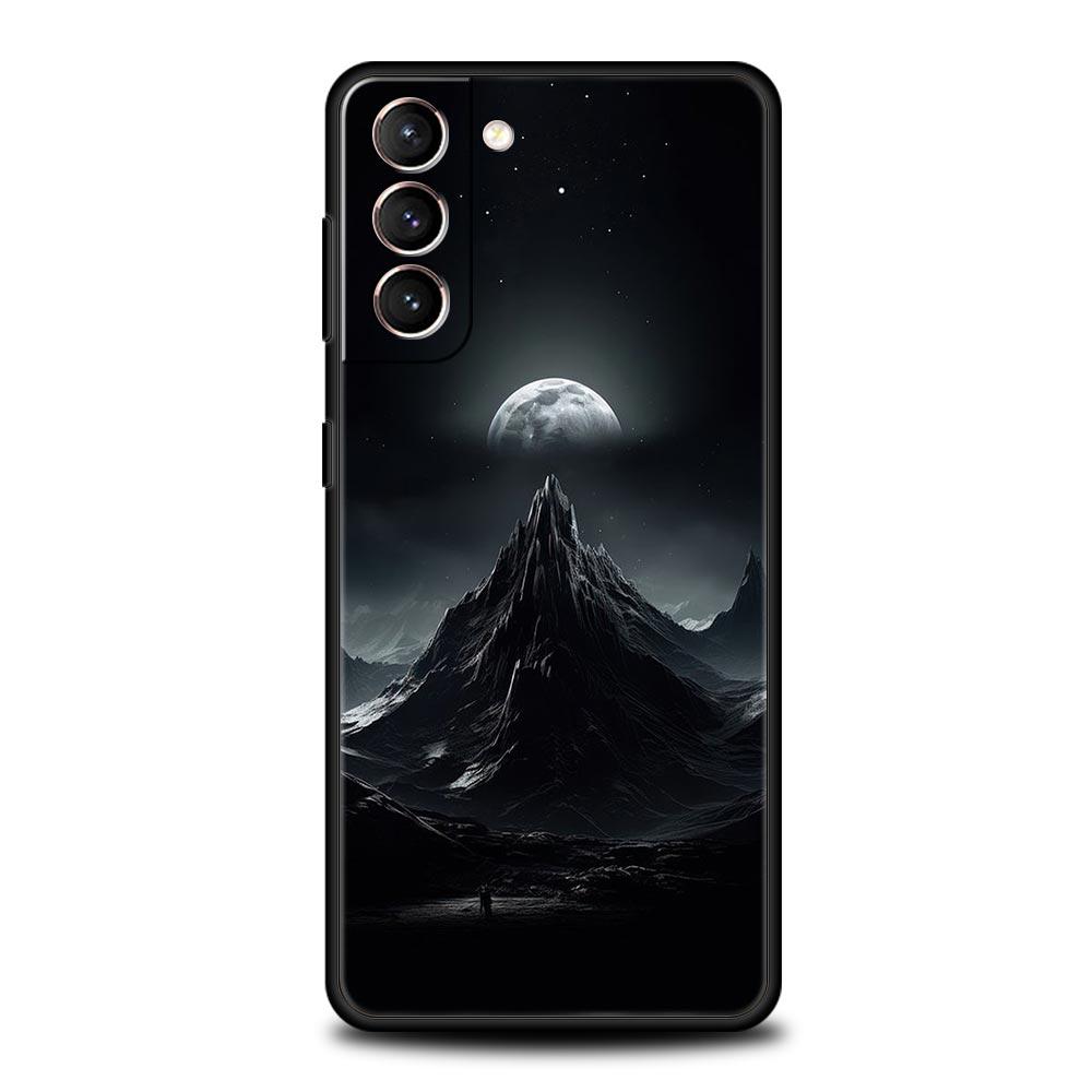 Black Mountain Peak Phone Case for Samsung Galaxy S26 S25 S24 S23 S22 S20 S21 FE Ultra S25 Edge Plus 5G Soft TPU Cover Funda Bag