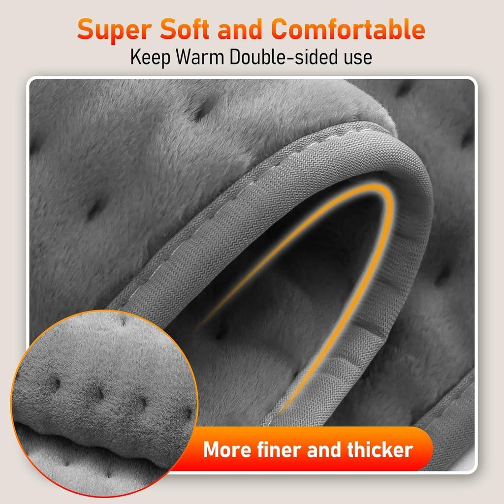 Electric Heating Pad for Back Pain and Cramps Relief, Electric Fast Heat Pad with 9 Heat Settings 4 Timer Options Auto Shut Off