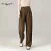 RUILAIYI Women's Lyocell Wool Blend Straight-Leg Trousers