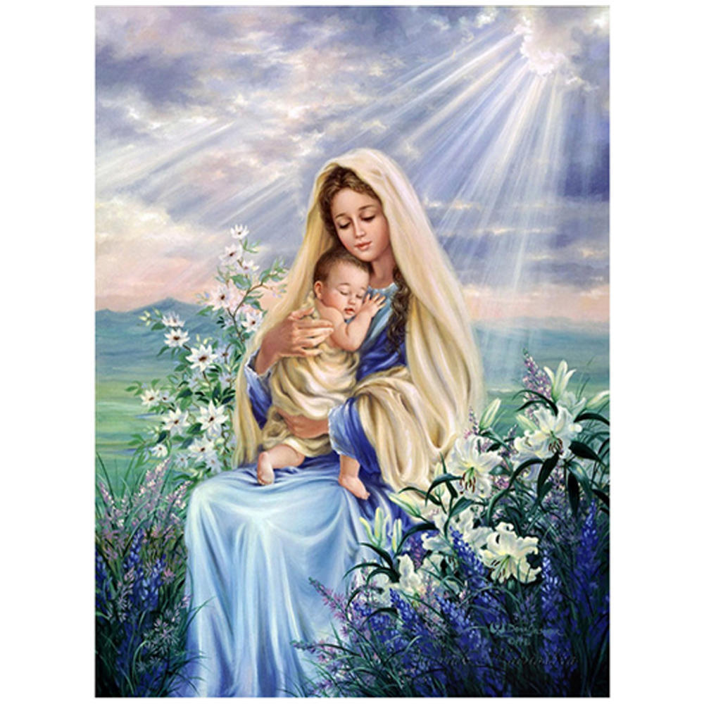 

ZOOYA DIY 3D Алмазная картина «Дева и сын» Вышивка крестиком Домашний декор