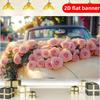 2D Flat Banner Made of Polyester Material Simple Pink Rose Pattern Party Banner Holiday Party Decoration Background Cloth