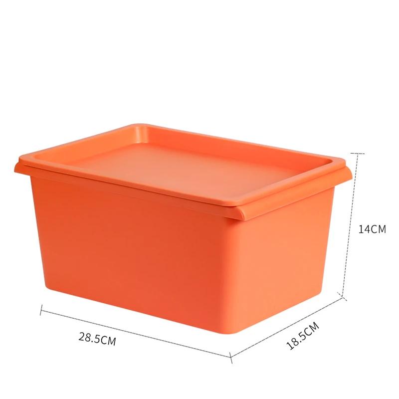 Desktop Plastic Storage Box with Lid Home Makeup Clothes Underwear Sundries Toy Cosmetics Storage Basket Kitchen Food Organizer