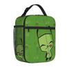 Invadered Gir Dib Robot Zim Insulated Lunch Tote Bag for Outdoor Cartoon Portable Thermal Cooler Large Size Food Bag