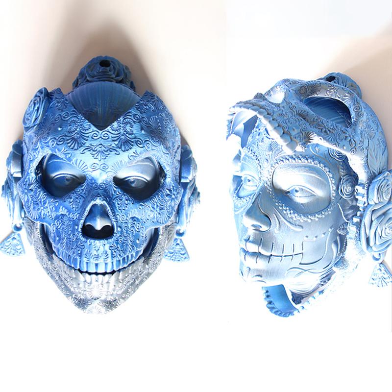 3D Printed Skull Head Mechanical Mask Model Statue, Wall-Mounted Gothic Skull Mask Decoration, Prank Model, Stress Relief Toy