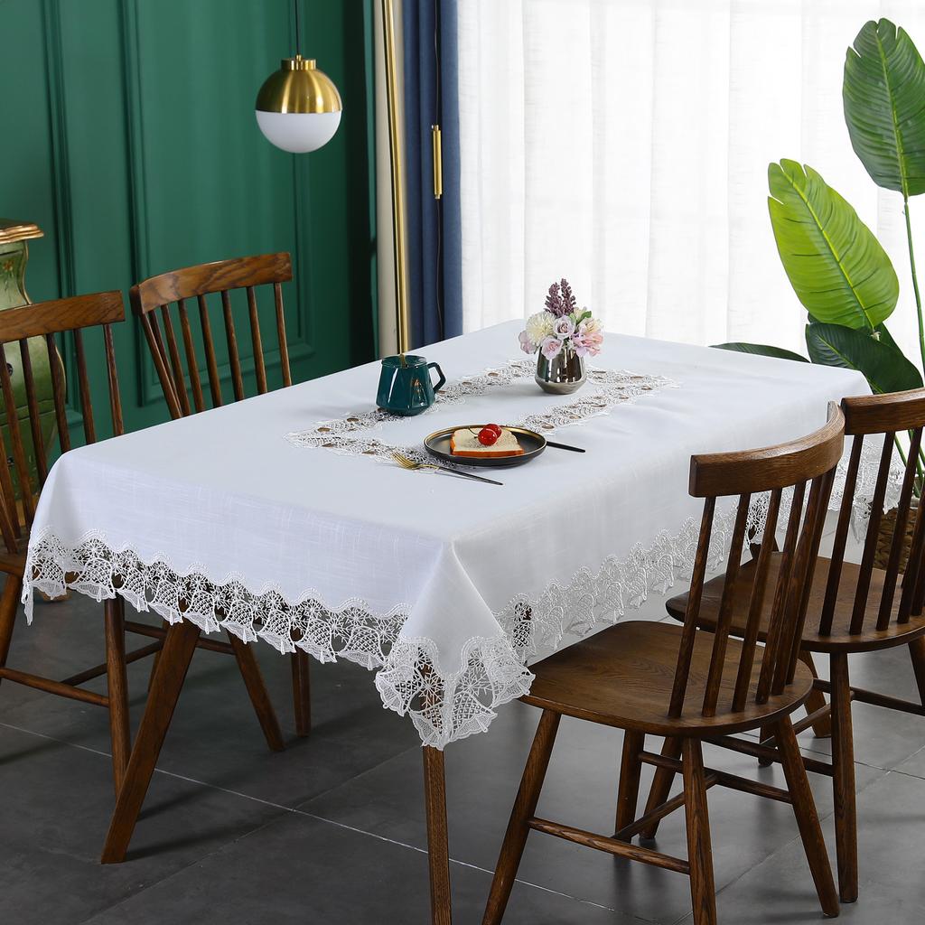 Christmas Tablecloth Waterproof Oil Resistant Light Luxury High-End Dining Tablecloth Hotel Home Lace Simple And Fashionable