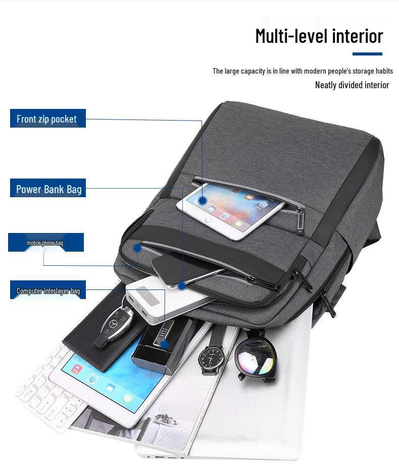 Men's High-End Waterproof Travel Backpack - Large Capacity, Fashionable Laptop & Shoulder Bag