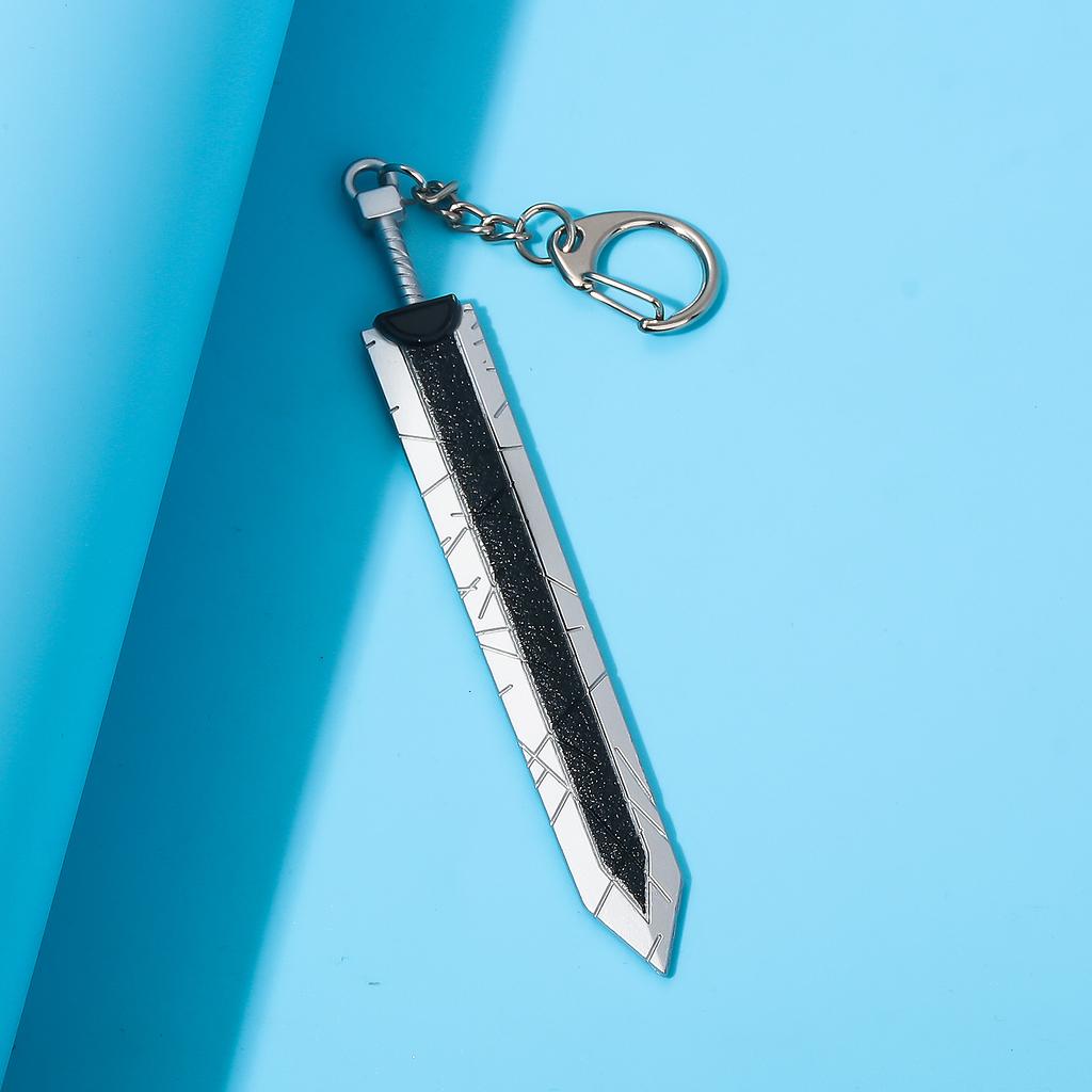 Anime Guts Dragon Slashing Keychain Sword With Red Logo Key Pendant Cosplay Props For Men Women Backpack Keyring Jewelry Gift