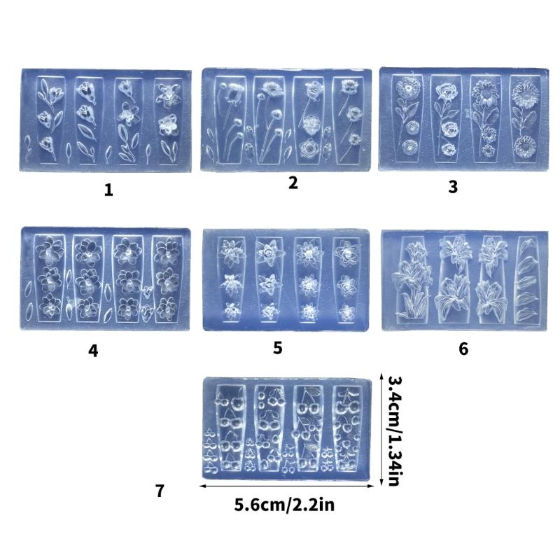 Silicone Nails Embellishment Molds Flower Theme Small Accessories Crafting Molds Suitable for Beauty Enthusiasts Present