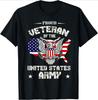 Proud Veteran of the US ArmyUSA Flag Soldier Veteran Design100cotton Summer Oneck Short Sleeve Printed Mens Tshirt