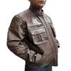 Noora Men's Brown Leather Biker Jacket Designer Handmade Jacket With Zipper