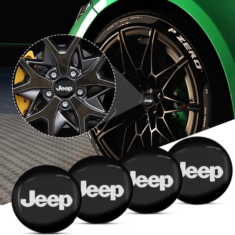 Car Rim Cover Decal Tire Wheel Center Hub Cap Sticker Emblem Decal For Jeep Grand Cherokee WJ WK WK2 Wrangler TJ JK 2 4 Puertas