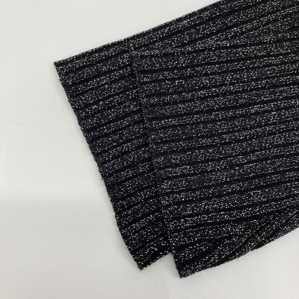 AMERI [xMIREI KIRITANI] Black Sequin Ruffle Knit Dress Dress S blackUsed