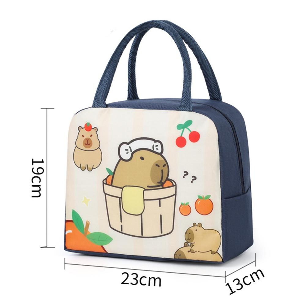 Cartoon Capybara Lunch Bag Children Portable Thermal Insulation Bento Box Bags Food Container Handbags for School Office