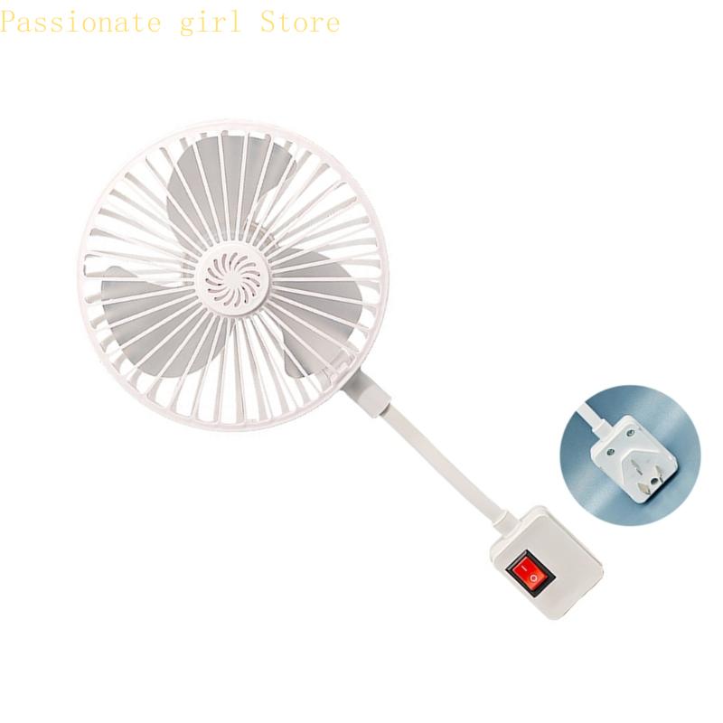 87HA Space Saving 5W Rotatable Socket Fan 360 Degree Adjustable Ventilation System Suitable for Bedroom Kitchen Room