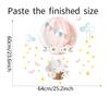 Cartoon Elephant Bunny Hot Air Balloon Wall Stickers, Removable Nursery Kids Room Entrance Wall Decor