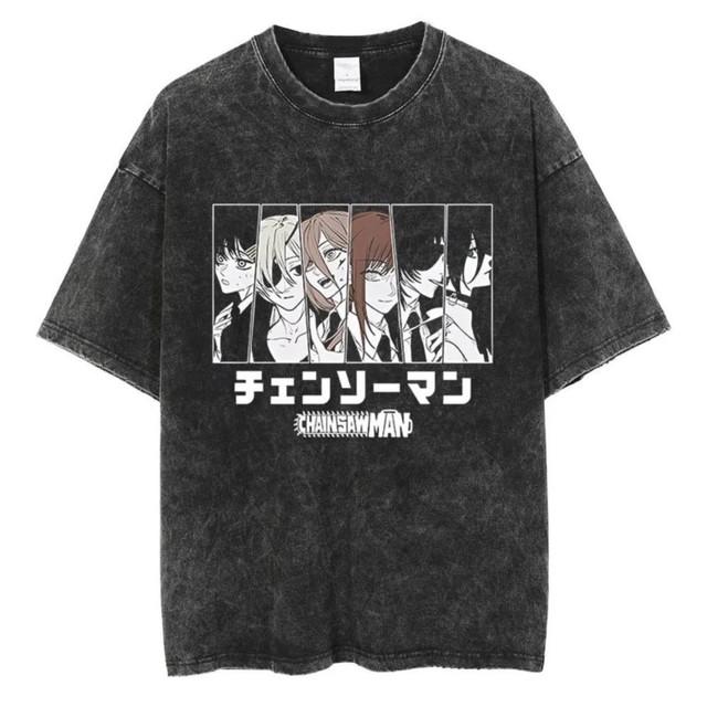 HUANHUSHENG Cotton T-shirt Man with a Chainsaw 3XL